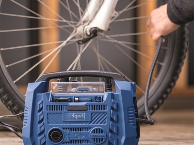 Scheppach Air Force 6 - hybridní kompresor (20 V IXES aku, 12 V, 230 V)