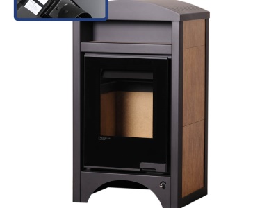 HS Flamingo BARMA 11/5 Ořech ER - teplovodní krbová kamna s 5 kW výměníkem a el. regulací