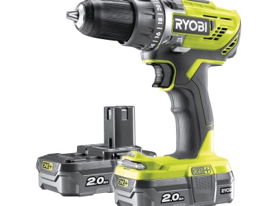 Ryobi R18DD3-220S - aku 18 V kompaktní šroubovák/vrtačka + 2x 2Ah baterie + nabíječka ONE+