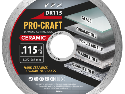 Diamantový řezný kotouč Ceramic Procraft DR115