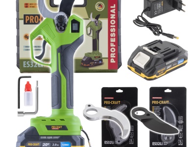 Sada aku nůžky na větve Procraft ES32Li + 2x náhradní čepele