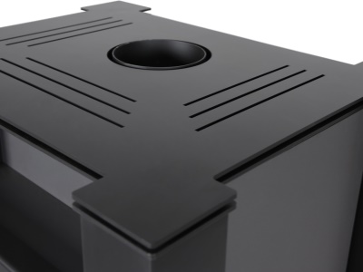 HS Flamingo LEND 11/7 šedá ER - teplovodní krbová kamna s 7 kW výměníkem a el. regulací