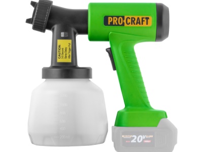Aku stříkací pistole Procraft PSE22bb s funkcí ofukování (bez baterie a nabíječky)