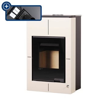 HS Flamingo SAPORO 11/7 krém ER - teplovodní krbová kamna s 7 kW výměníkem a el. regulací