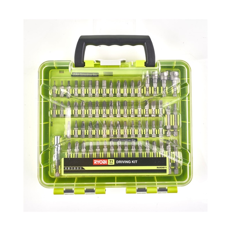 Ryobi RAKDD71 - 71 ks sada vrtáků a šroubovacích bitů