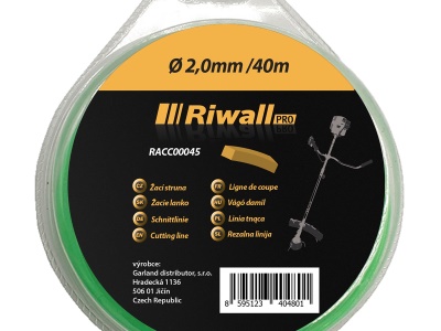 Riwall PRO Žací struna pr. 2mm, délka 40m, čtvercový průřez