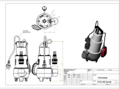 Elpumps BTSZ 400 - kalové čerpadlo do septiku s volným průtokem