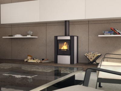 HS Flamingo Amos šedá - krbová kamna