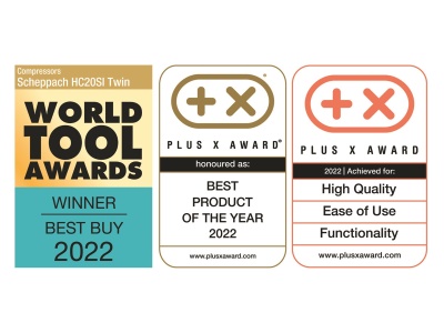 Scheppach HC 20 Si Twin - ultra tichý bezolejový dvouválcový kompresor 20 l