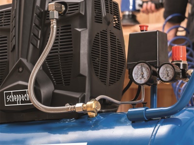 Scheppach HC 51 Si - tichý bezolejový dvouválcový kompresor 50 L / 8 bar