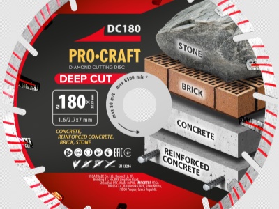 Diamantový řezný kotouč Deep Cut Procraft DC180