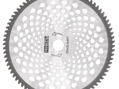 Nůž křovinořezu (kotouč) (D255*25.4) 60T karbid wolframu PROCRAFT