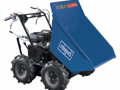 Scheppach DP 3000 - kolový přepravník 4x4 s nosností 300 kg a mechanickým sklápěním korby