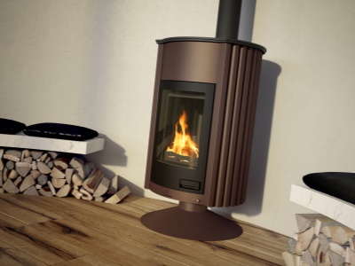 HS Flamingo GRANDE II N hnědá - samet - krbová kamna