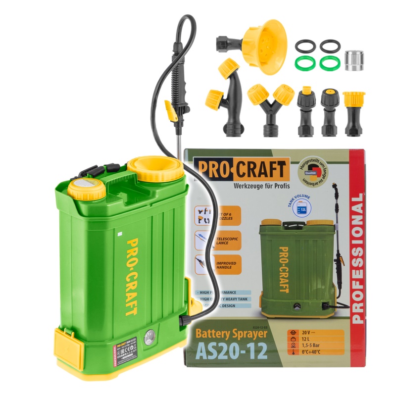 AKU postřikovač Procraft AS20-12 (bez baterie a nabíječky)