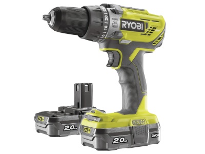 Ryobi R18PD3-220S - aku 18 V vrtačka + 2x baterie 2 Ah + nabíječka ONE+