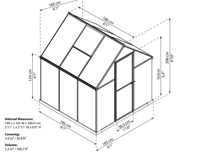 Palram - Canopia Multiline 6x6 - polykarbonátový skleník