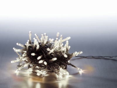 Řetěz světelný 100 LED 5 m - studená bílá - transparent kabel - 8 funkcí