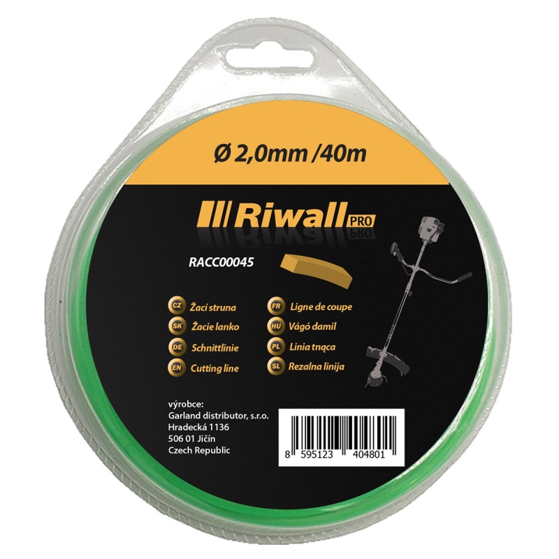 Riwall PRO Žací struna 2mm, délka 40m, čtvercový průřez