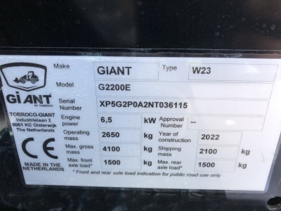Elektrický kloubový nakladač GiANT G2200 E