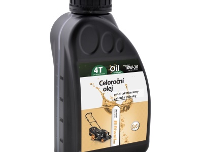 Celoroční olej Riwall pro 4-taktní motory (0.6l, SAE10W-30)