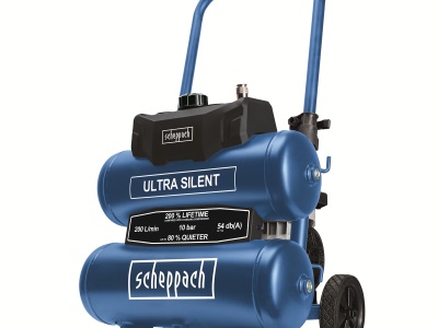 Scheppach HC 20 Si Twin - ultra tichý bezolejový dvouválcový kompresor 20 L / 10 bar
