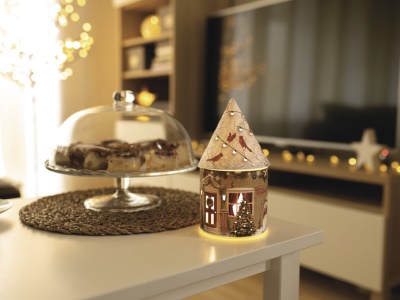 Domek vánoční svítící 5 LED