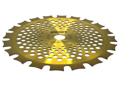 Nůž křovinořezu (kotouč) (D255*25.4) 40Т  (oboustranný) (gold) PROCRAFT
