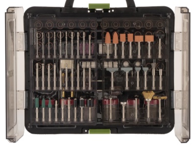 Přímá bruska Procraft PG400 + GK‑418 s ohebným nástavcem a příslušenstvím