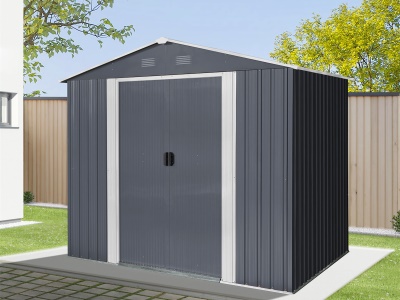 Riwall PRO RMSA 6x8 Anthracite - zahradní domek kovový 2,4 x 1,7 m se sedlovou střechou Antracit