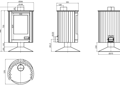 HS Flamingo PICCOLO II N hnědá - samet - krbová kamna