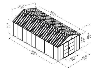 Palram - Canopia Rozšiřovací modul 11x4,1 pro domky série Yukon 11 (antracit)