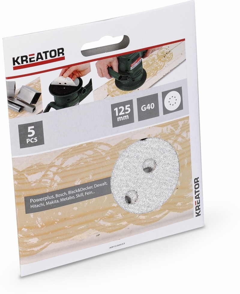 KRT230553 - 5x Brusný papír 125 mm na barvu G40