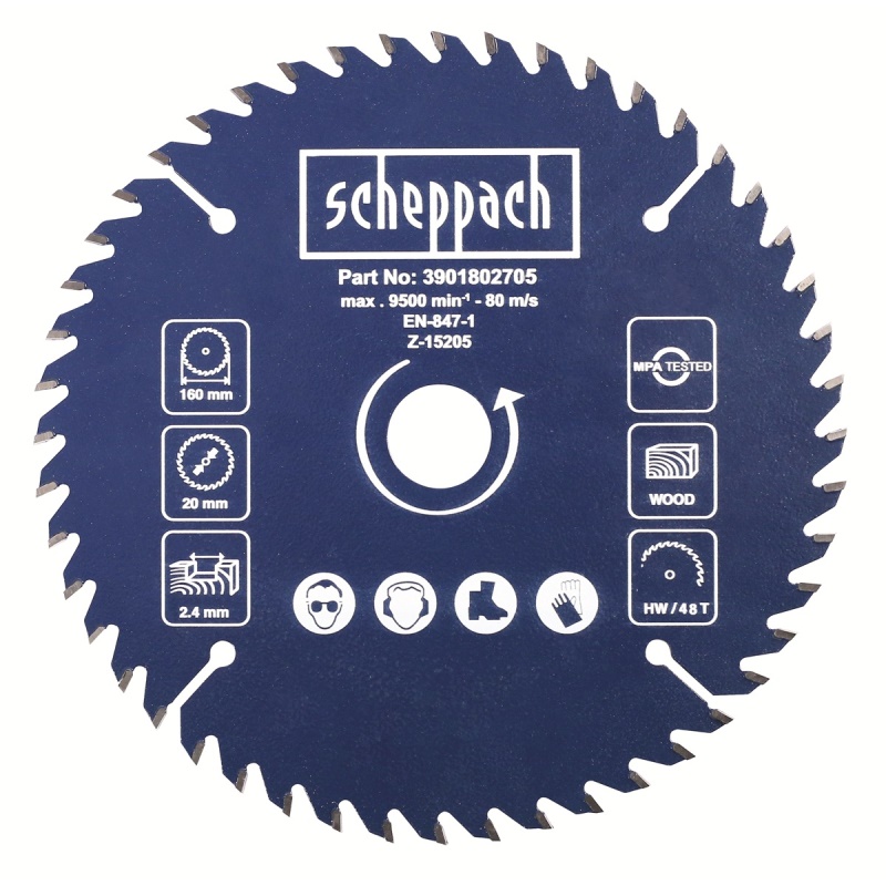 Scheppach -  Pilový kotouč TCT ( 160 x 20 x 2,4 mm, 48 Z ) - pro DIVAR 55 / PL 55