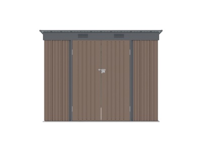Riwall PRO RMSP 6x8 Brown - zahradní domek kovový 2,4 x 1,8 m s pultovou střechou hnědý