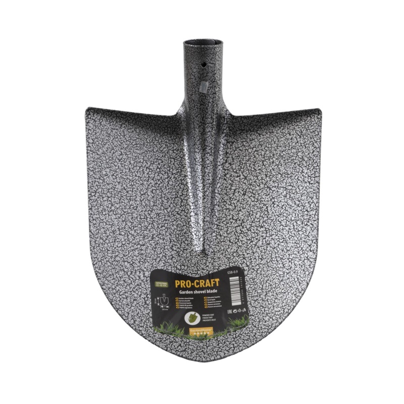 Lopata srdcová ocelová (kladívkový lák) bez násady Procraft GSB-0.9