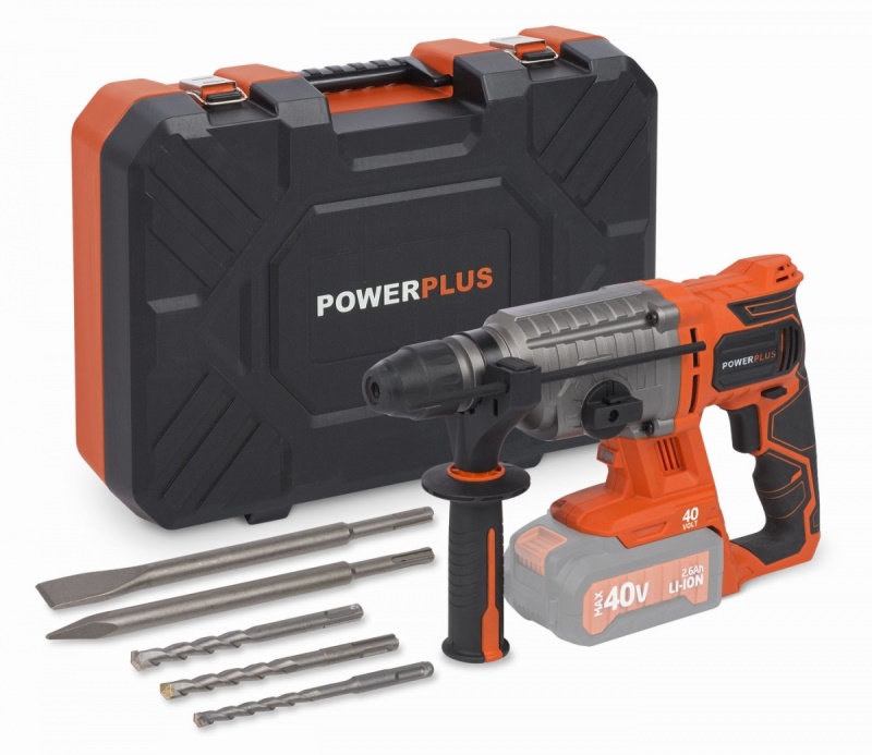 POWDP1570 - Kombinované kladivo 40V SDS-Plus (bez AKU) v kufru