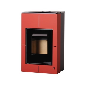 HS Flamingo SAPORO 11 červená - teplovzdušná krbová kamna