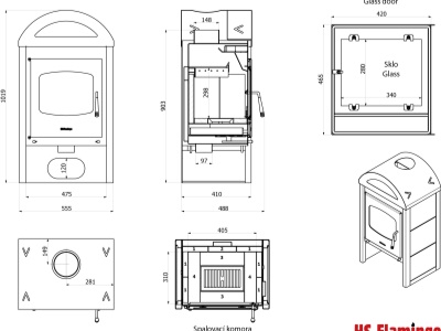 HS Flamingo MELAND bílá (bianco) - krbová kamna