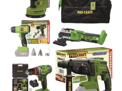Procraft aku sada nářadí 20V 6dílů 2 x baterie 2.0Ah s nabíječkou