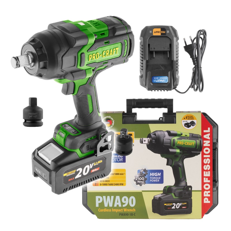 Aku rázový utahovák Procraft PWA90