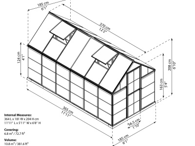 Palram - Canopia Hybrid 6x12 - polykarbonátový skleník