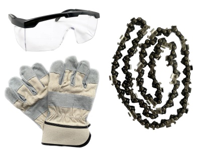 Riwall PRO RPCS 5140 SET - řetězová pila s benzinovým motorem 49 ccm + náhradní řetěz + rukavice + ochranné brýle