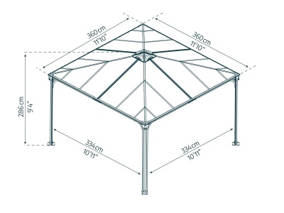 Palram - Canopia Palermo 3600 - zahradní hliníkový altán