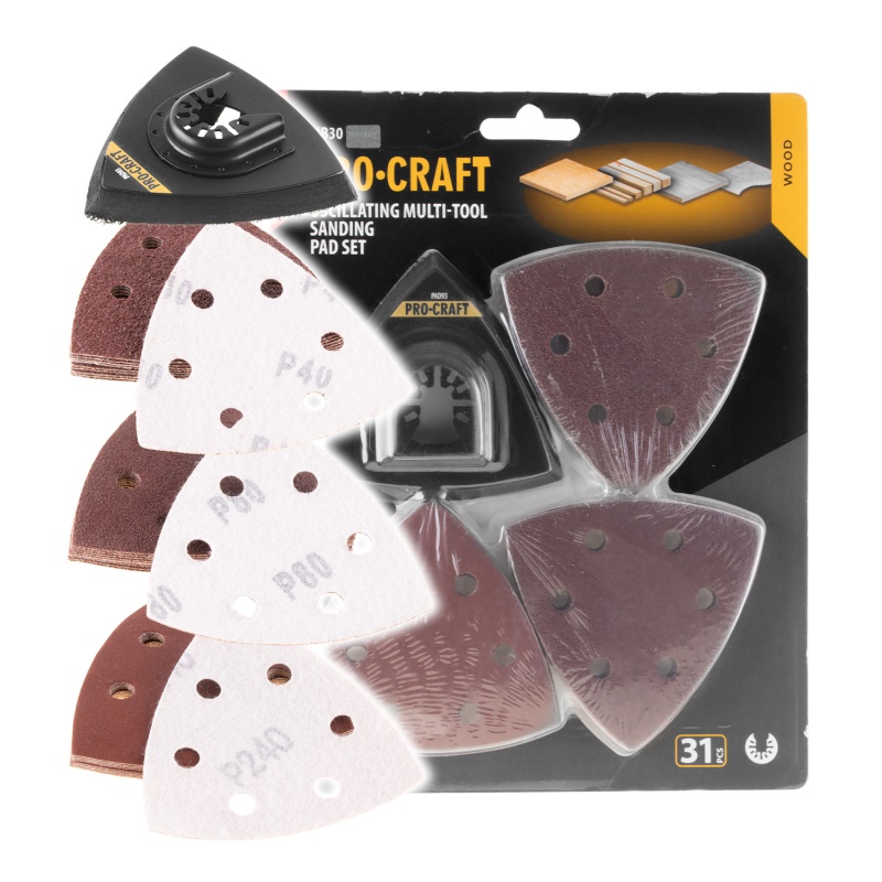 Sada nástavců a brusných výseků pro multifunkční oscilační brusku Procraft MB30