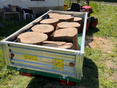 Hydraulicky sklopný vozík za malotraktor HT15
