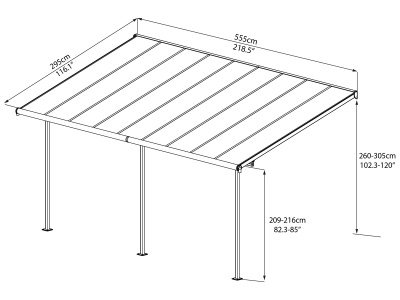 Palram - Canopia Sierra 5400 antracit 3 x 5,46 - hliníková (montovaná) pergola