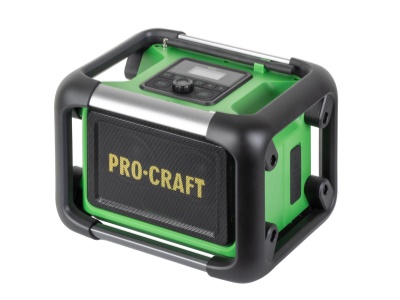 Aku / síťové rádio Procraft PJS20 DAB+, FM, Bluetooth 5.3, 80W (vč. 230V adaptéru, bez aku baterie a