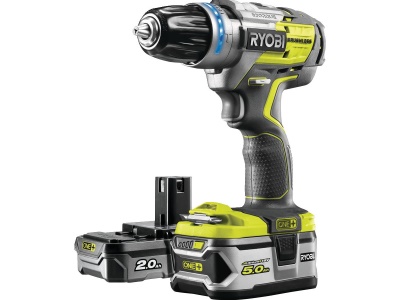 RYOBI R18PDBL-252S - 18 V bezkomutátorová příklepová vrtačka + 1x 2Ah + 1x 5Ah baterie + nabíječka ONE+
