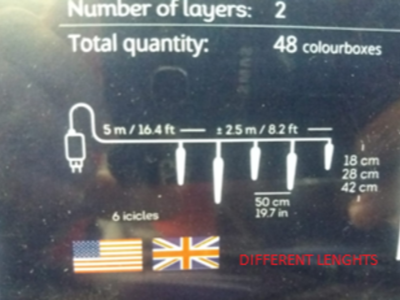 Rampouchy 20 ks různé velikosti, tekoucí efekt